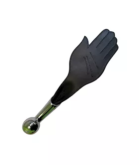 Bound X Leather Hand Paddle With Metal Ball Handle