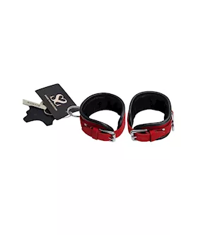 Bound X Rounded Nubuck Leather Wrist Cuffs