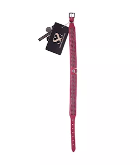 Bound X Pink Collar With Black Rhinestones