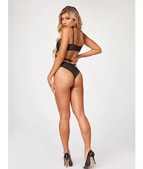 Midnight Love Vegan Leather Two Piece Teddy Set Stm-11524-black-xl