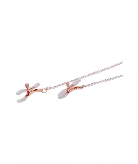 Sex And Mischief Peaches N Creame Collar With Nipple Clamps