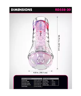 Pdx Elite Viewtube Xxl See-thru Ez-grip Led Stroker