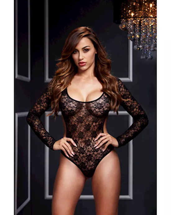 Lacy Bodysuit Back Cutout 1 Piece Os