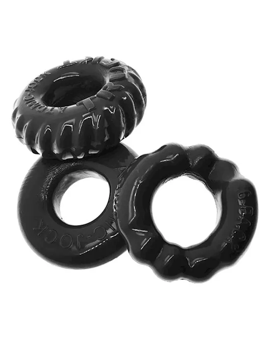 Bonemaker 3-pack Boner Cockring Kit Black