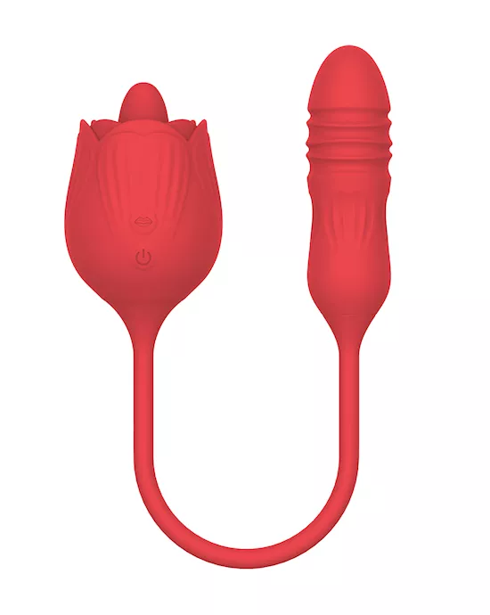 Pleasure Luxury Double-ended Licking Rose Vibrator