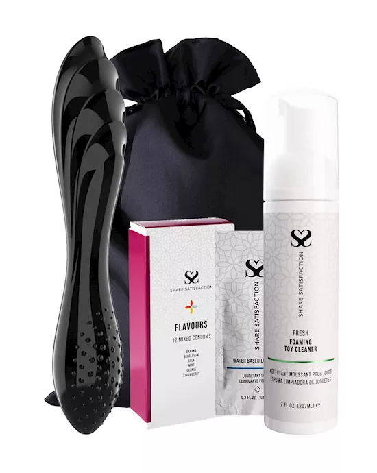 Free Satisfyer Dazzling Crystal 1 Glass Dildo - Essentials Bundle 