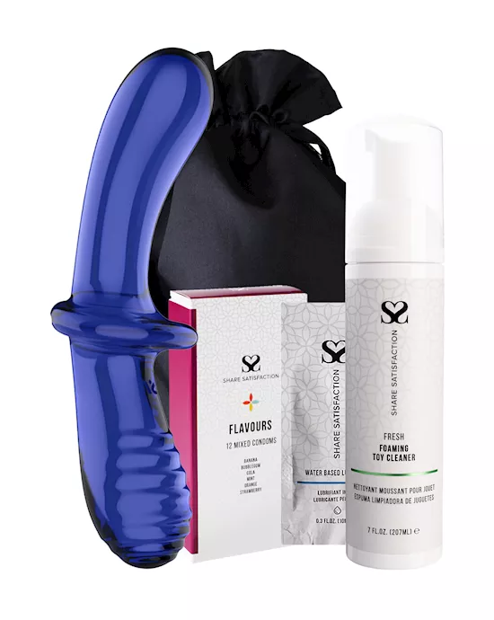 Free Satisfyer Double Crystal Glass Dildo - Essentials Bundle