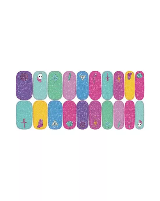 Pastel Poison Glitter Stick On Nails