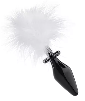 Fluffer Bunny Tail Glass Anal Plug