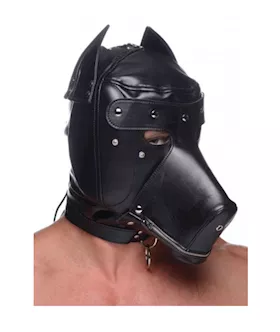 Muzzled Universal BDSM Hood with Removeable Muzzle