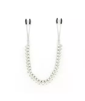Midnight Pearl Chain Nipple Clips