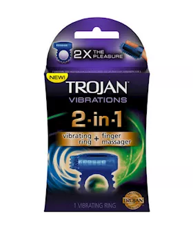 Trojan 2in1 Vibrating Ring  Finger Massager