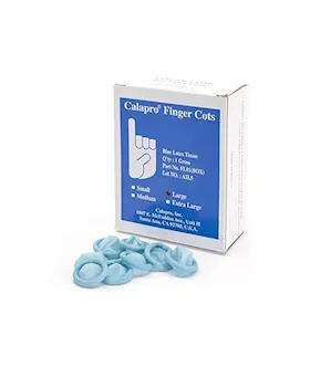 Calapro Blue Finger Cots Medium Large  Bulk