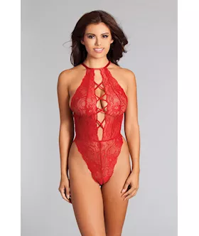Sahara Tedd French cut halter neck lace teddy
