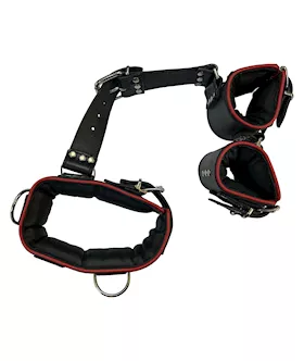 Bound X Padded Leather Cuff and Collar Set