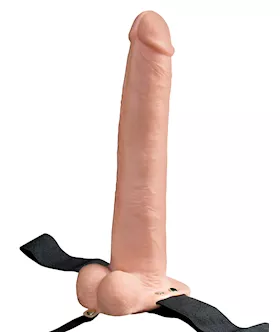 Fetish Fantasy 11 Inch Hollow Rechargeable StrapOn with Balls