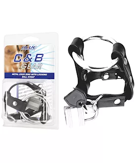 Metal Cock Ring With Locking Ball Strap