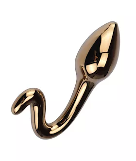 Lucent Gold Glass Curve Butt Plug