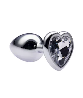 Kink Range Alloy Love Heart Gemmed Butt Plug  27 Inch