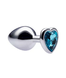 Kink Range Alloy Love Heart Gemmed Butt Plug  32 Inch