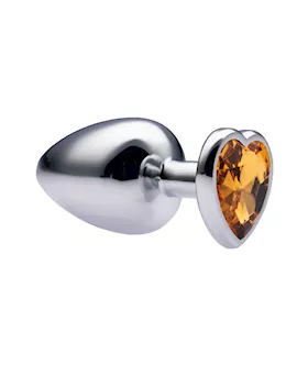 Kink Range Alloy Love Heart Gemmed Butt Plug  37 Inch