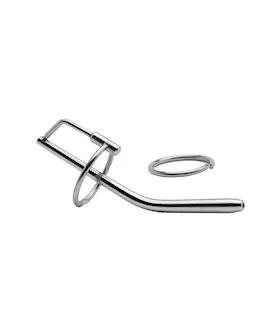 Kink Range Stainless Steel Ring and Penis Plug  45 Inch