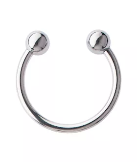 Kink Range Double Ball Open Stainless Steel Penis Head Ring