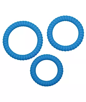 Lust 3 Cock Rings Blue