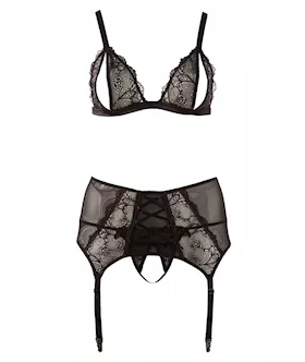 Cottelli Collection Plus Spiders Web Crotchless Lingerie