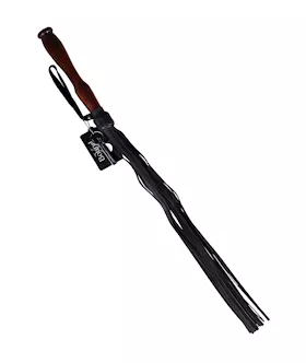 Bound X Nubuck Leather Flogger with Dark Wooden Handle