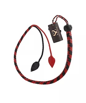 Bound X Woven Leather Double Leaf Whip