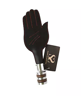 Bound X Leather Hand Paddle with Wood and Metal Handle