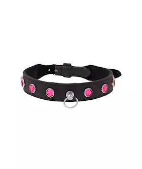 Bound X Pink Crystal Stud Collar