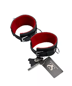 Bound X Textured Leather Ankle Cuff with Fur Lining