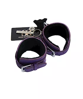 Bound X Textured Leather Wrist Cuff with Fur Lining
