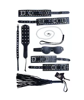 Bound X Studded Leather 7 Piece Bondage Kit
