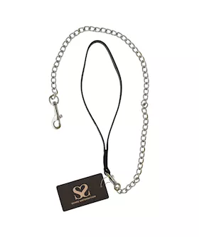 Bound X Chain Leash with Heavy Leather Handle