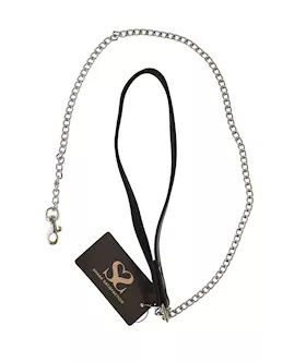 Bound X Chain Leash with Textured Leather handle