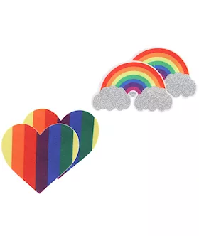 PRIDE GLITTER RAINBOWS AND HEARTS Pasties