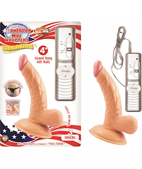 Nass Toys All American Whoppers Vibrating Curved Dildo with Balls  4 Inch