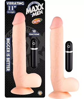 MAXX MEN VIBRATING Straight DONG  11 Inch