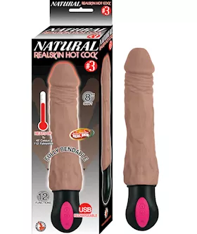 Nass Toys Real Skin Hot Cock 3 Vibrator  105 Inch