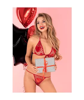 Strap Heart Bra Set