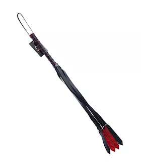 Bound X Spiked Leather Flogger with Braid Detail