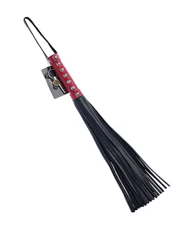 Bound X Leather Flogger with Snake Print Handle