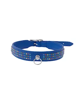 Bound X Blue Collar With Rainbow Rhinestones