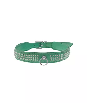 Bound X Green Collar With Silver Rhinestones