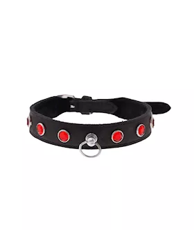 Bound X Red Crystal Stud Collar