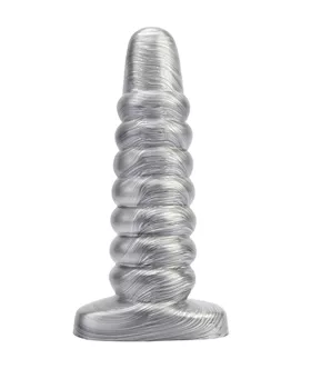 Ribbed Metallic Dildo