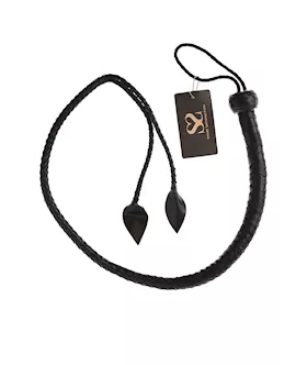 Bound X Woven Leather Double Leaf Whip